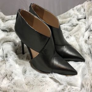 NWOT Zara Gunmetal Grey/Silver Cross Heel/Bootie